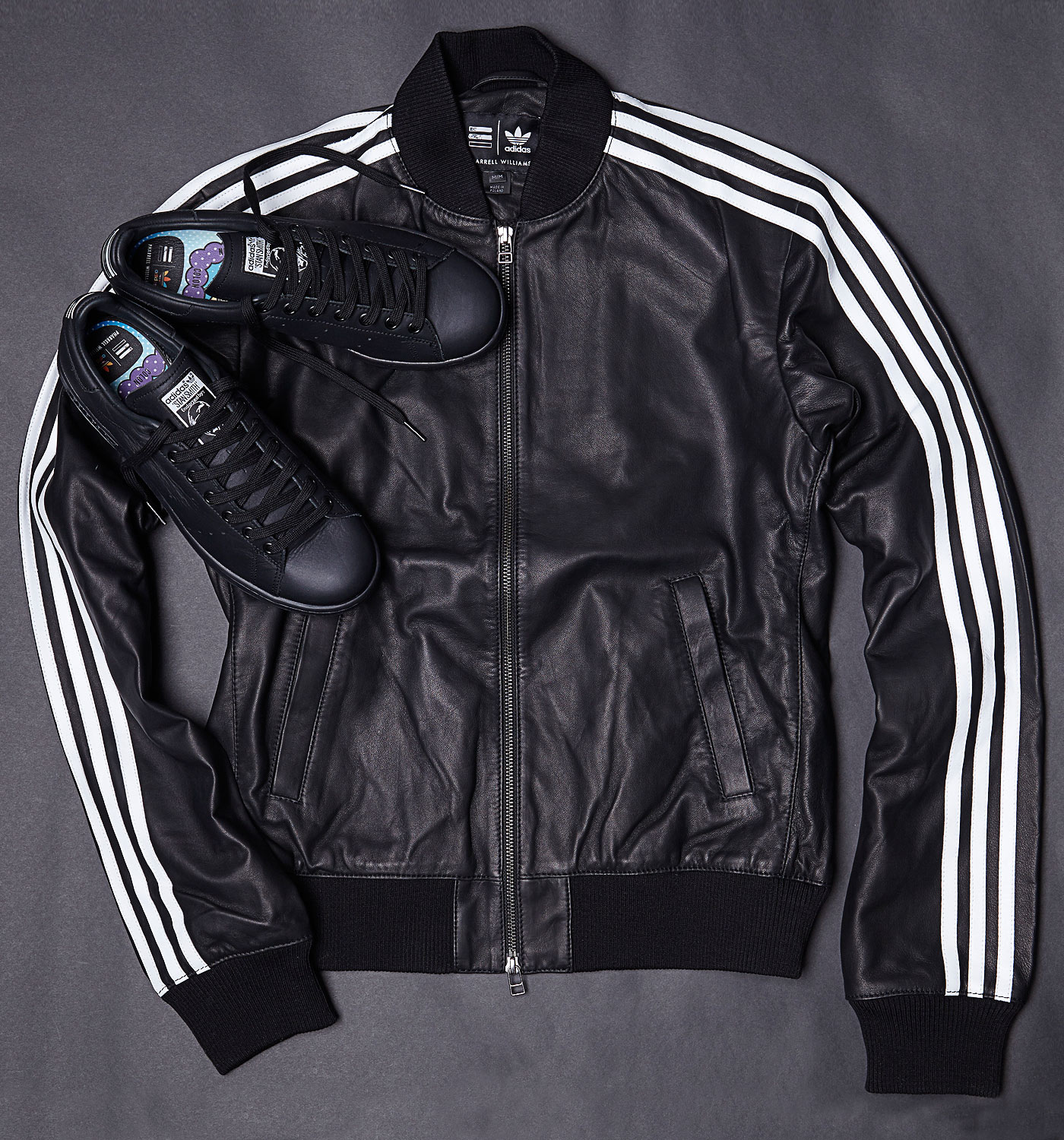 adidas leather look jacket