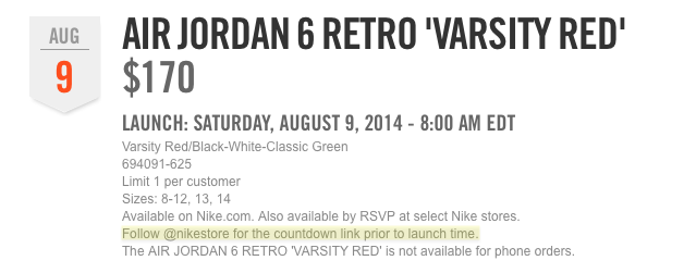 The Scoop – Nike Countdown Releases.