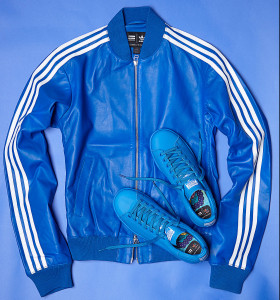 Adidas Consortium x  Pharrell Williams Solid Leather Track Jacket and Stan Smith Blue