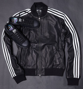 Adidas Consortium x  Pharrell Williams Solid Leather Track Jacket and Stan Smith Black