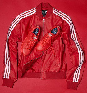 Adidas Consortium x  Pharrell Williams Solid Leather Track Jacket and Stan Smith Red