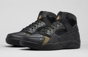 Nike Air Flight Huarache Premium Black Metallic Gold