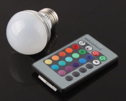 Color Changing LED Light Bulb with Remote for $3 with Free Shipping