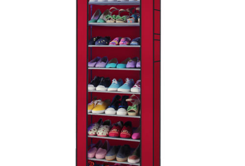 Adjustable Shoe Rack with cover for only $15 with Free Shipping