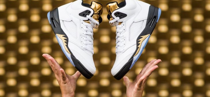 Retro 5 Metallic Gold with US Shipping