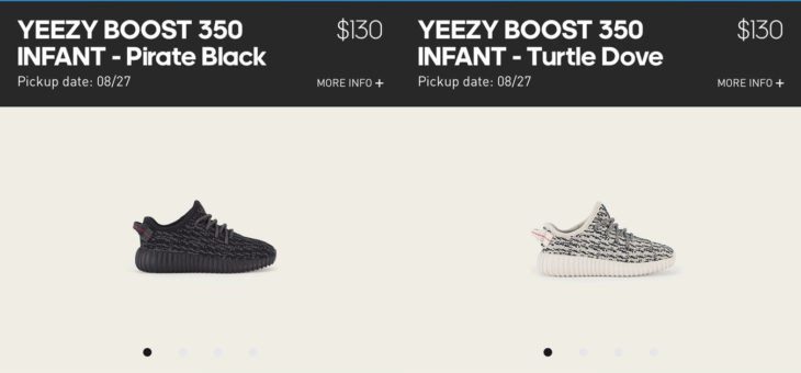 Infant Yeezy Launch on the Adidas Confirmed App