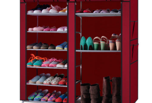 6 Tier Adjustable Covered Shoe Rack – $17 with Free Shipping