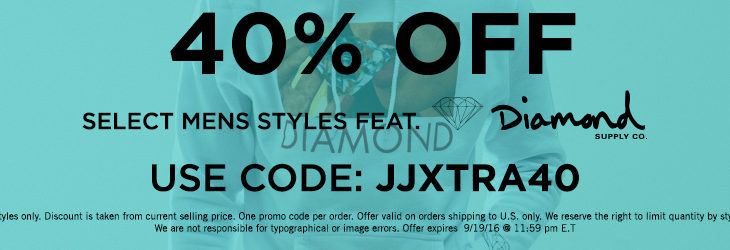 Extra 40% off Adidas, Diamond Supply Co. and More