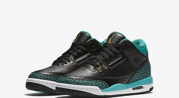 Jordan Retro 3 Gold/Rio Teal