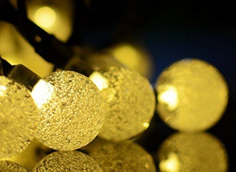 20′ Solar Powered LED Christmas Lights on sale for $6.50