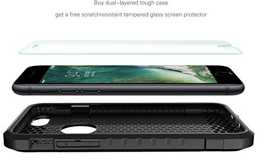 iPhone 7 Shock Proof Case with Tempered Glass on sale for $2.50 (normally $18)