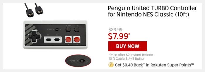 NES Classic Mini Turbo Controller – Only $8 (retail $24)