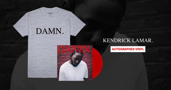 Autographed Kendrick Lamar “DAMN” Vinyl + T-Shirt
