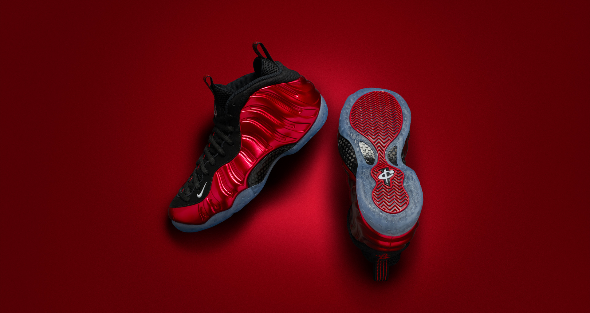 metallic red foamposite flight club