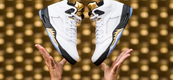 Jordan Retro 5 Gold Medal on sale for $120 with Free Shipping