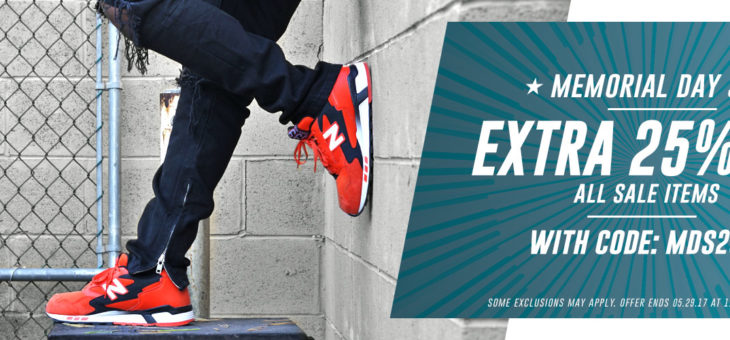 Extra 25% off Kicks and Clothing Memorial Day Sale