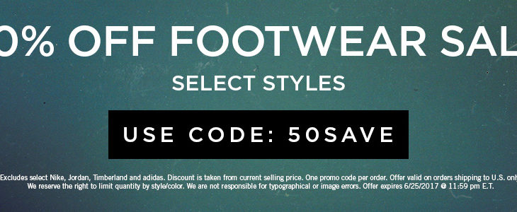 50% off adidas, Nike and Jordan footwear