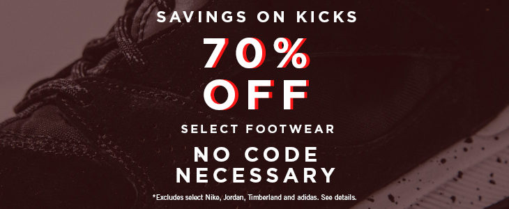 70% off savings on kicks!!