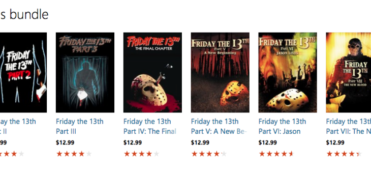 Friday the 13th 8 Movie Bundle on sale for only $13
