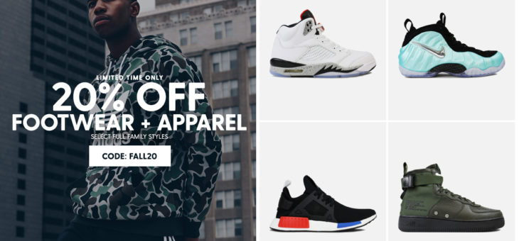 Save 20% on select clothing and footwear during this Limited Time Fall Sale