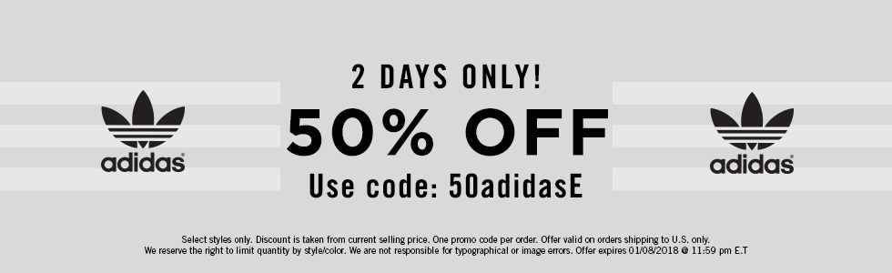 ENDS TONIGHT - 50% off adidas clothing 