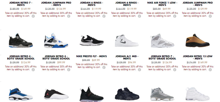 EXTRA 30% off Kicks on sale