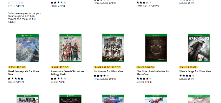 Xbox One Games on sale starting at $4.99